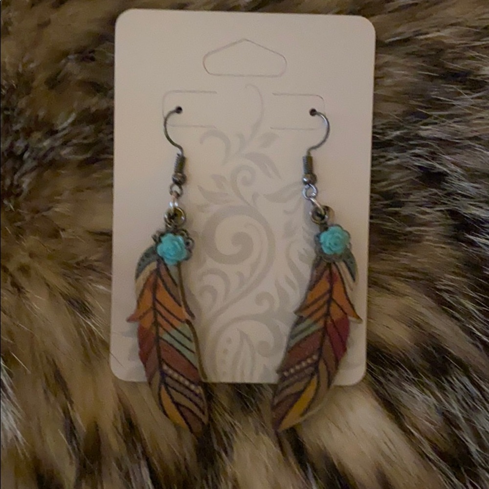 Wood crafted earrings